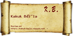 Kakuk Béla névjegykártya