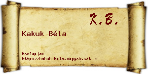 Kakuk Béla névjegykártya